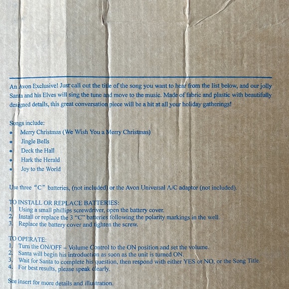 Avon Christmas Singing Moving Santa and Elves, Takes Musical Request From List - Picture 11 of 11